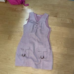 Tularosa Pink Lilac Mauve Corduroy Casual Dress